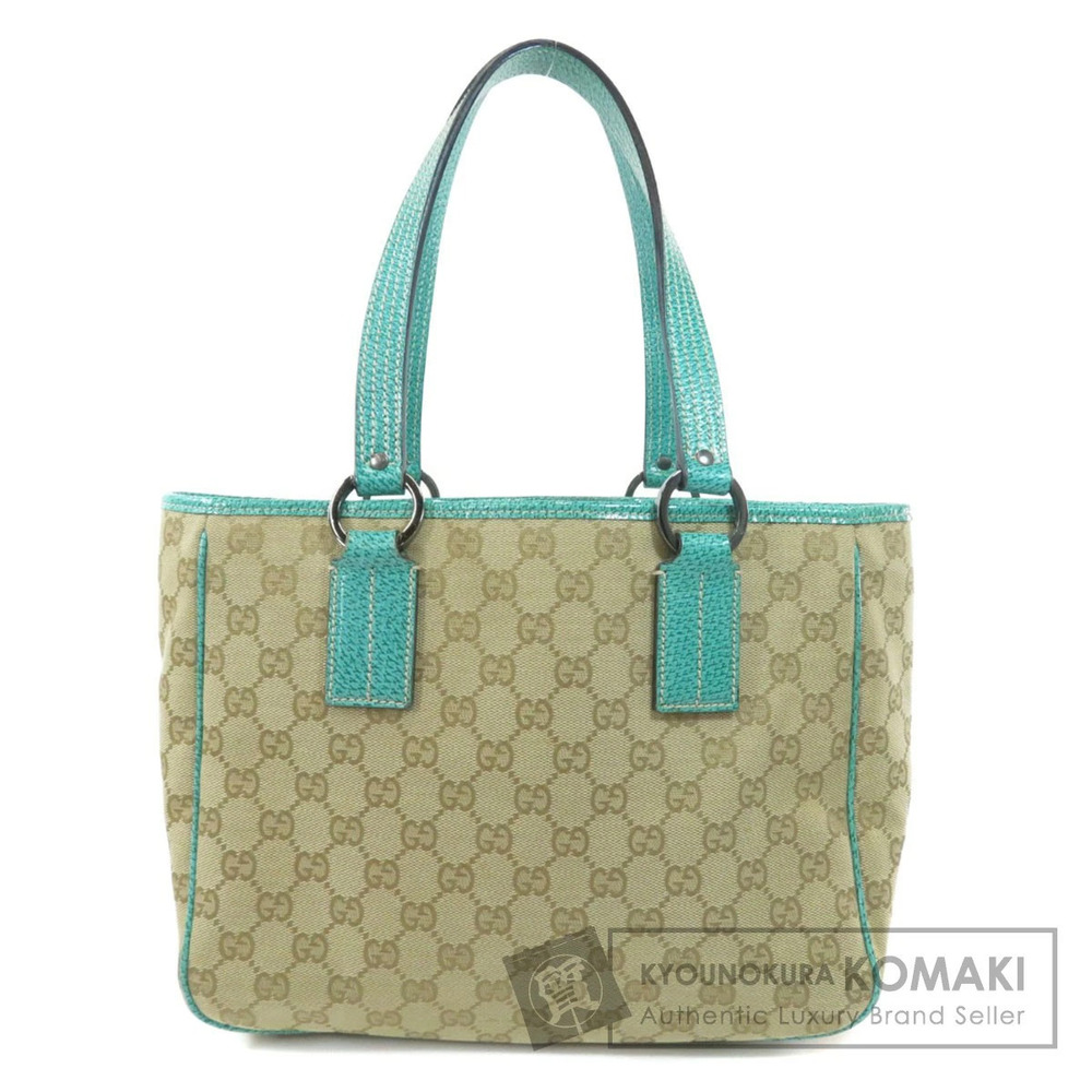 Gucci GG Canvas Tote Bag beige turquoise Blue